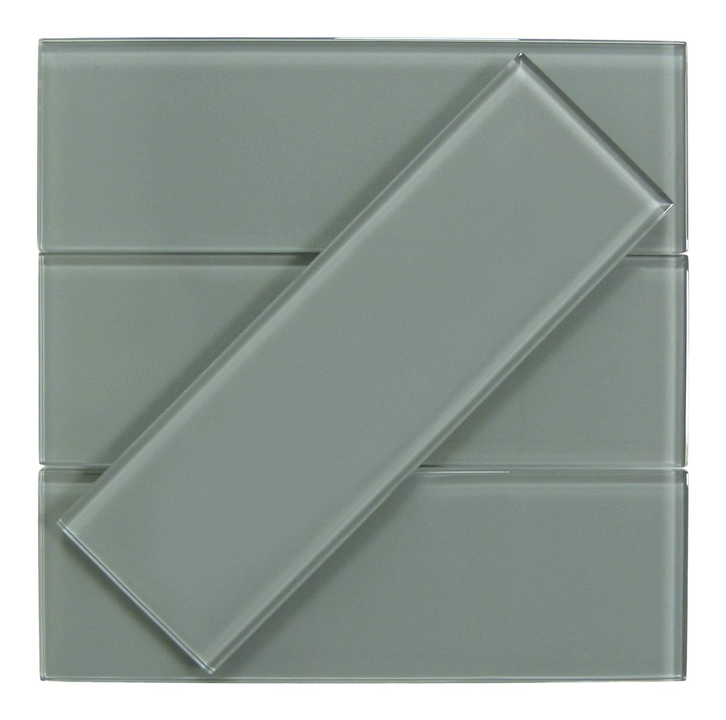 Smoke Grey 4" x 12" Glossy Glass Subway Tile Pacific Tile