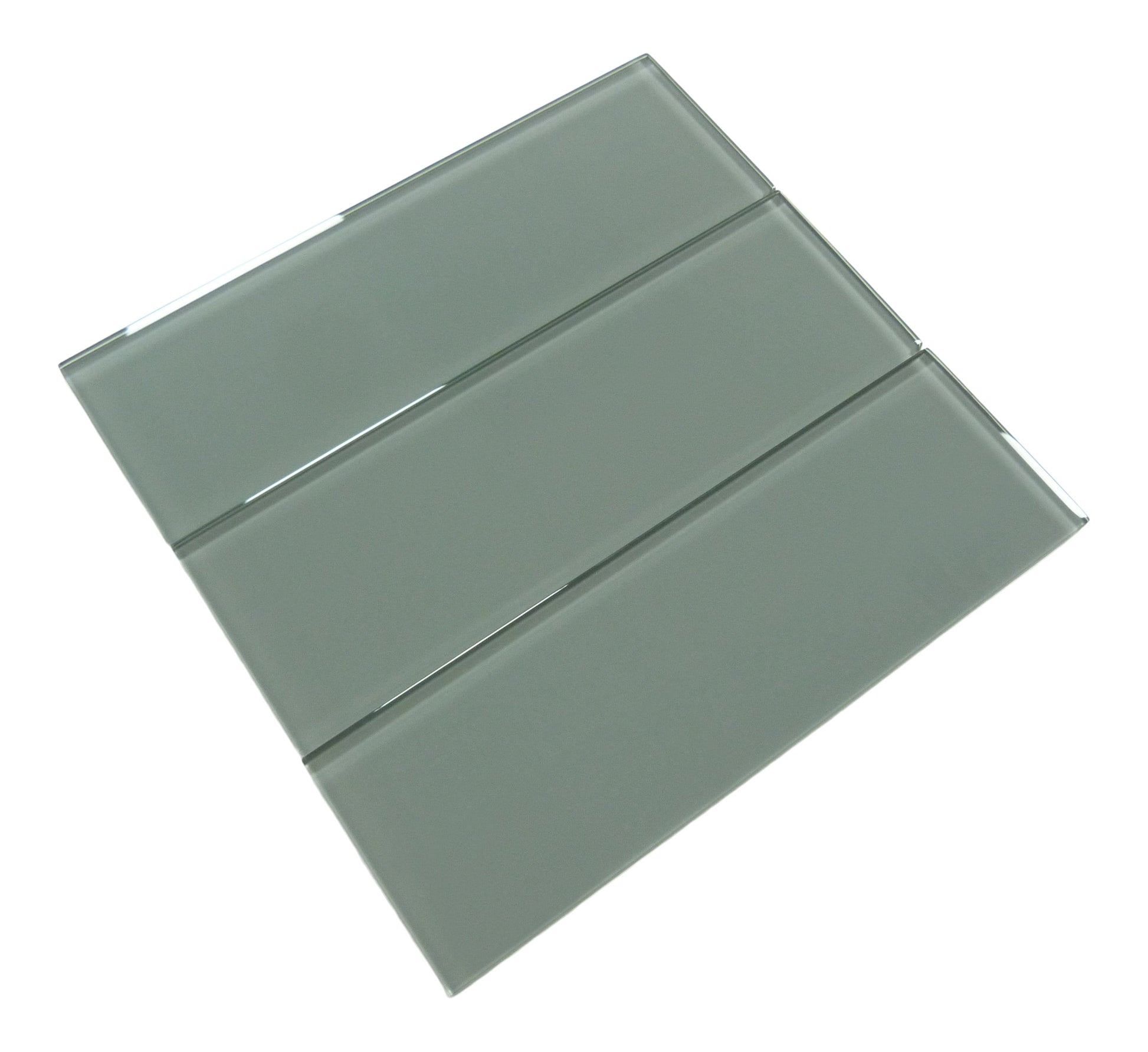 Smoke Grey 4" x 12" Glossy Glass Subway Tile Pacific Tile