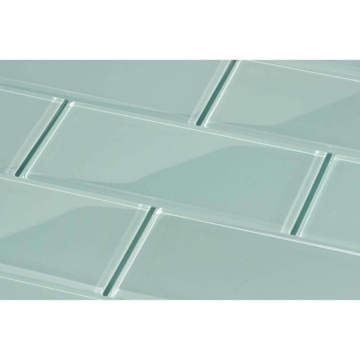 Light Sky Blue 3'' x 6'' Glossy Glass Subway Tile Pacific Tile