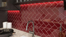 Deep Red 3" x 6" Glossy Glass Subway Tile Pacific Tile