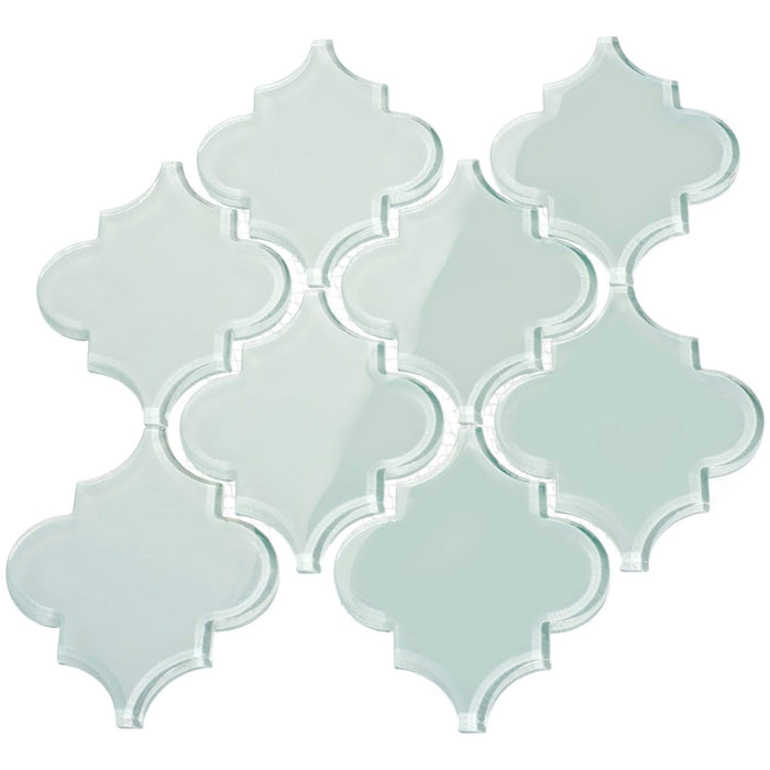 Mist Blue Arabesque Glossy Glass Tile Pacific Tile