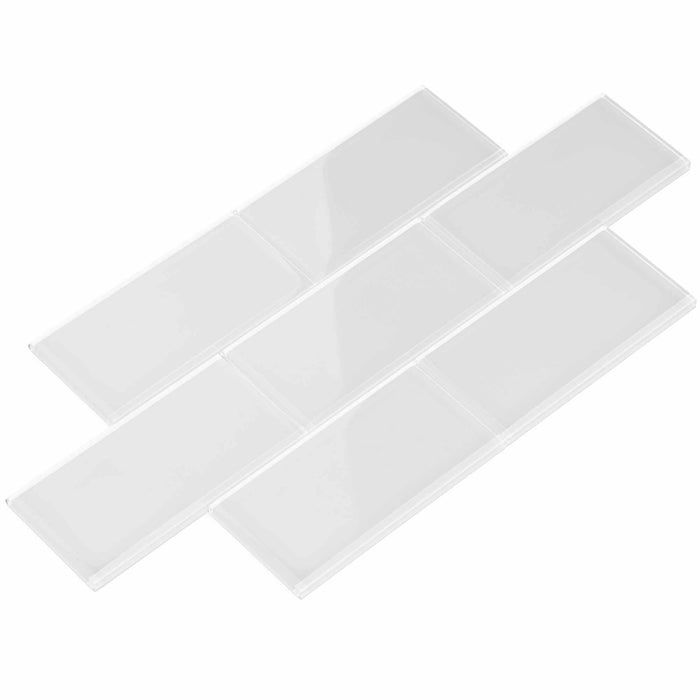 Bright White 3" x 6" Glossy Glass Subway Tile Pacific Tile