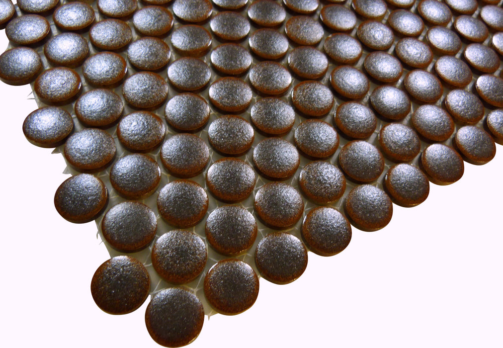 Cocoa Bronze Circles Porcelain Glossy Tile Regency