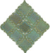 Shore Arabesque Beveled Green Glossy Porcelain Tile Regency