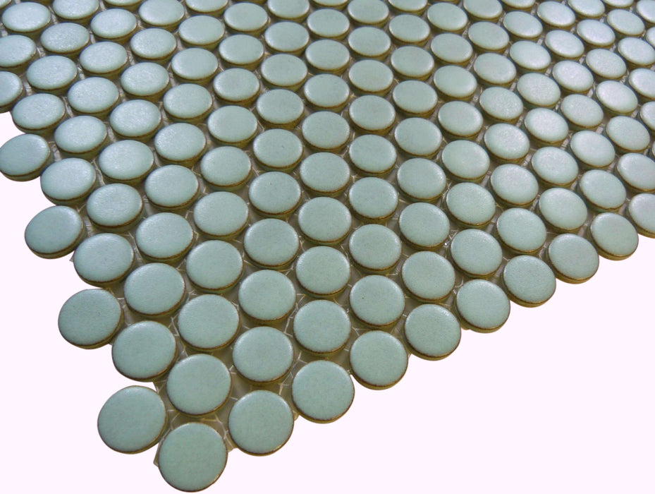 Aquamarine Aqua Circles Porcelain Matte Tile Regency