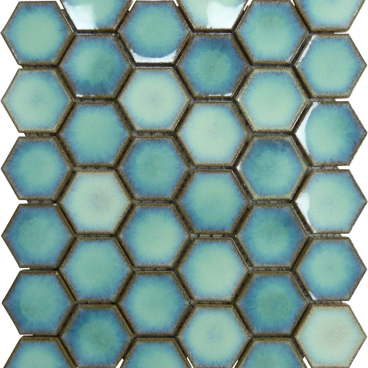 Cosmic Blue Hexagon Glossy Porcelain Tile | Oasis Tile