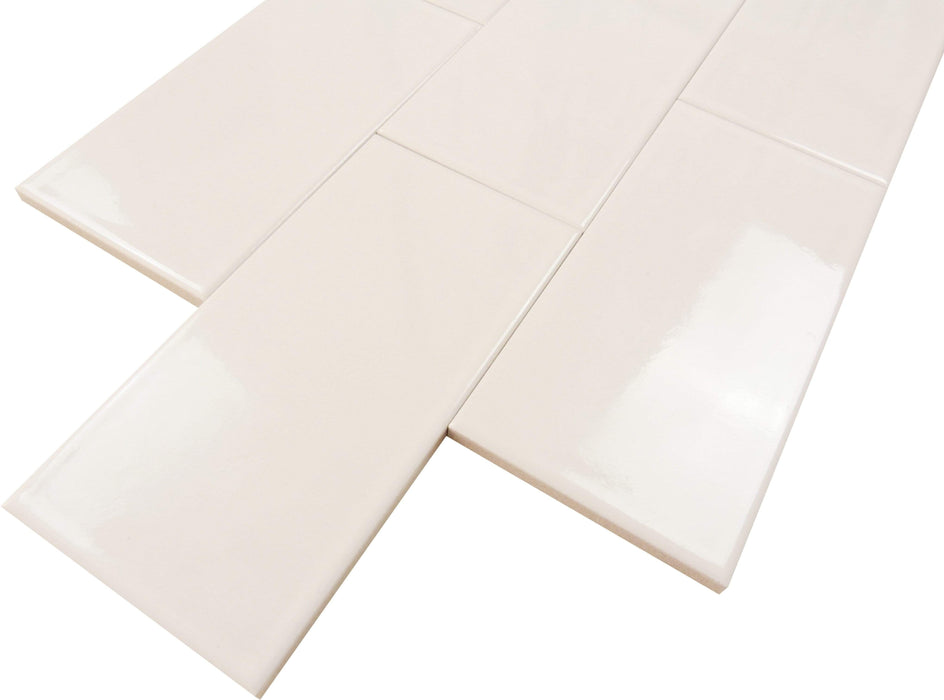 Delicate White 3" x 6" Glossy Porcelain Subway Tile Regency