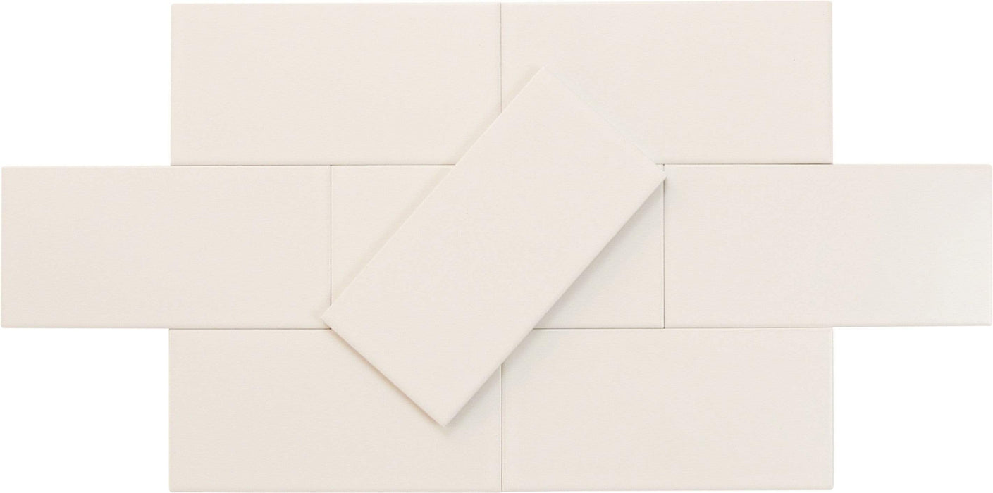 Delicate White 3" x 6" Matte Porcelain Subway Tile Regency