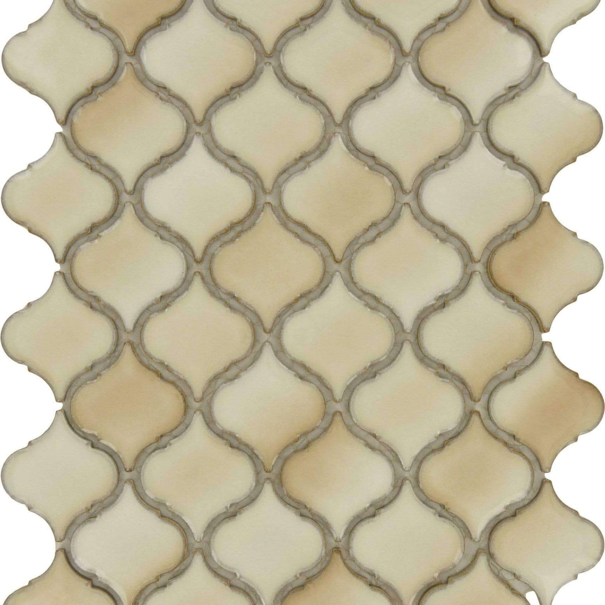 Cafe Latte Arabesque Cream Glossy Porcelain Tile