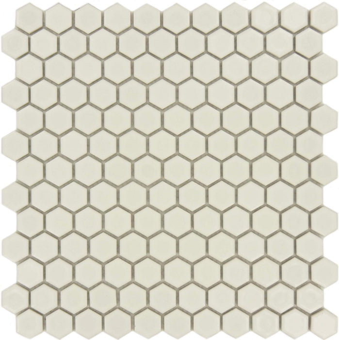 Ice White Hexagon Glossy Porcelain Tile Regency