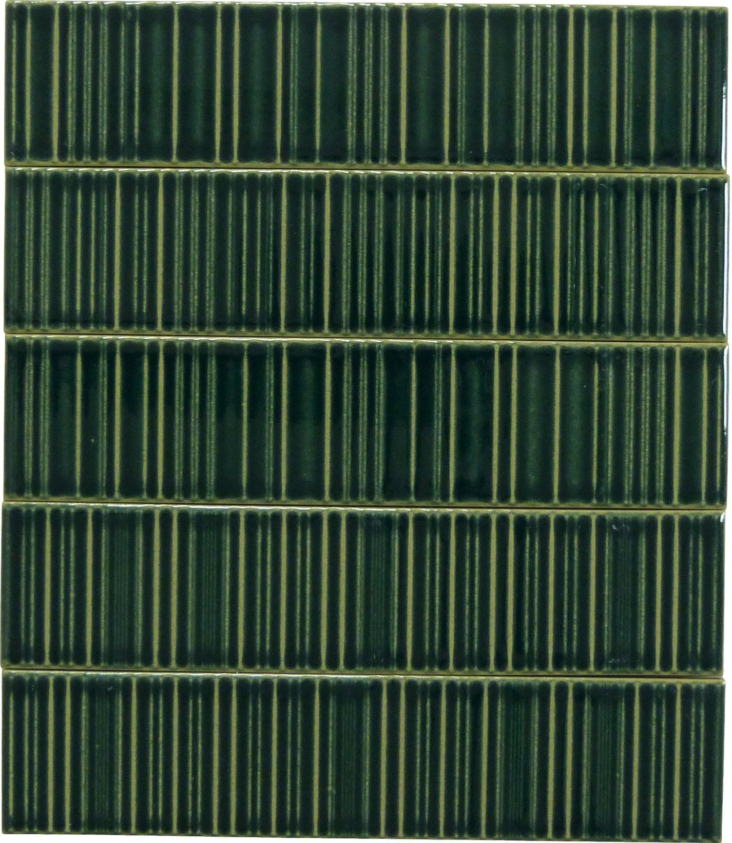 Illusion Aegean Green Rippled Bar 2x8 Glossy Porcelain Tile | Oasis Tile