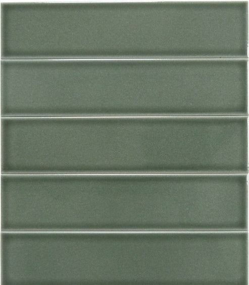 Illusion Cascade Green 2x8 Glossy Porcelain Tile | Oasis Tile