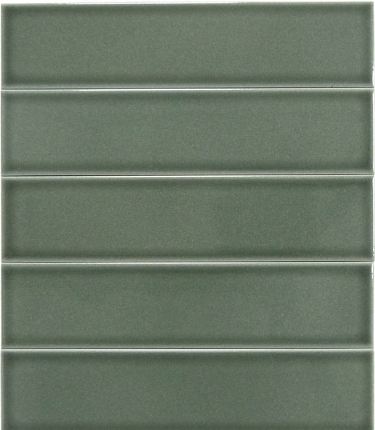 Illusion Cascade Green 2x8 Glossy Porcelain Tile Regency