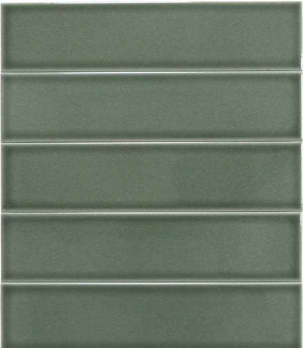 Illusion Cascade Green 2x8 Glossy Porcelain Tile Regency