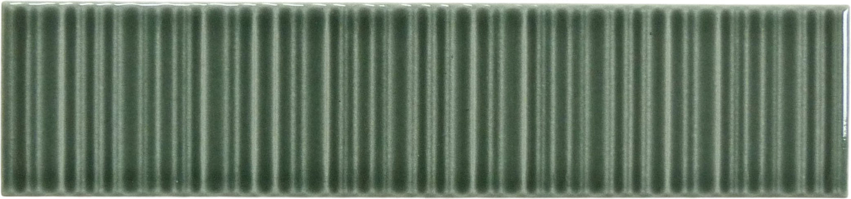Illusion Cascade Green Rippled Bar 2x8 Glossy Porcelain Tile | Oasis Tile