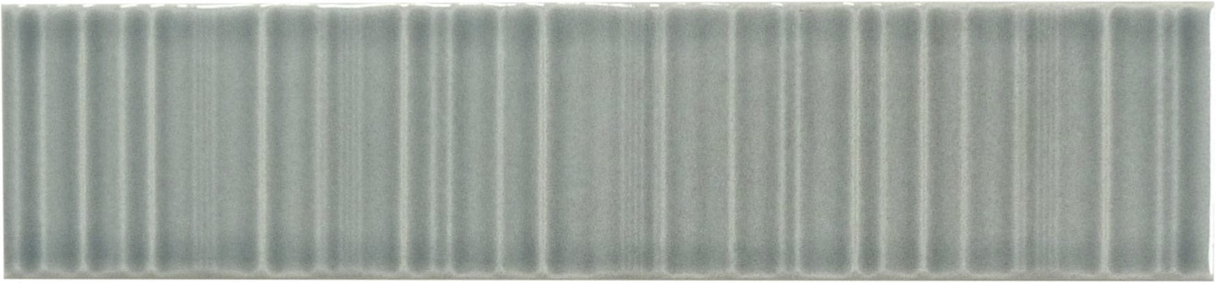 Illusion Wedgewood Grey Rippled Bar 2x8 Glossy Porcelain Tile Regency
