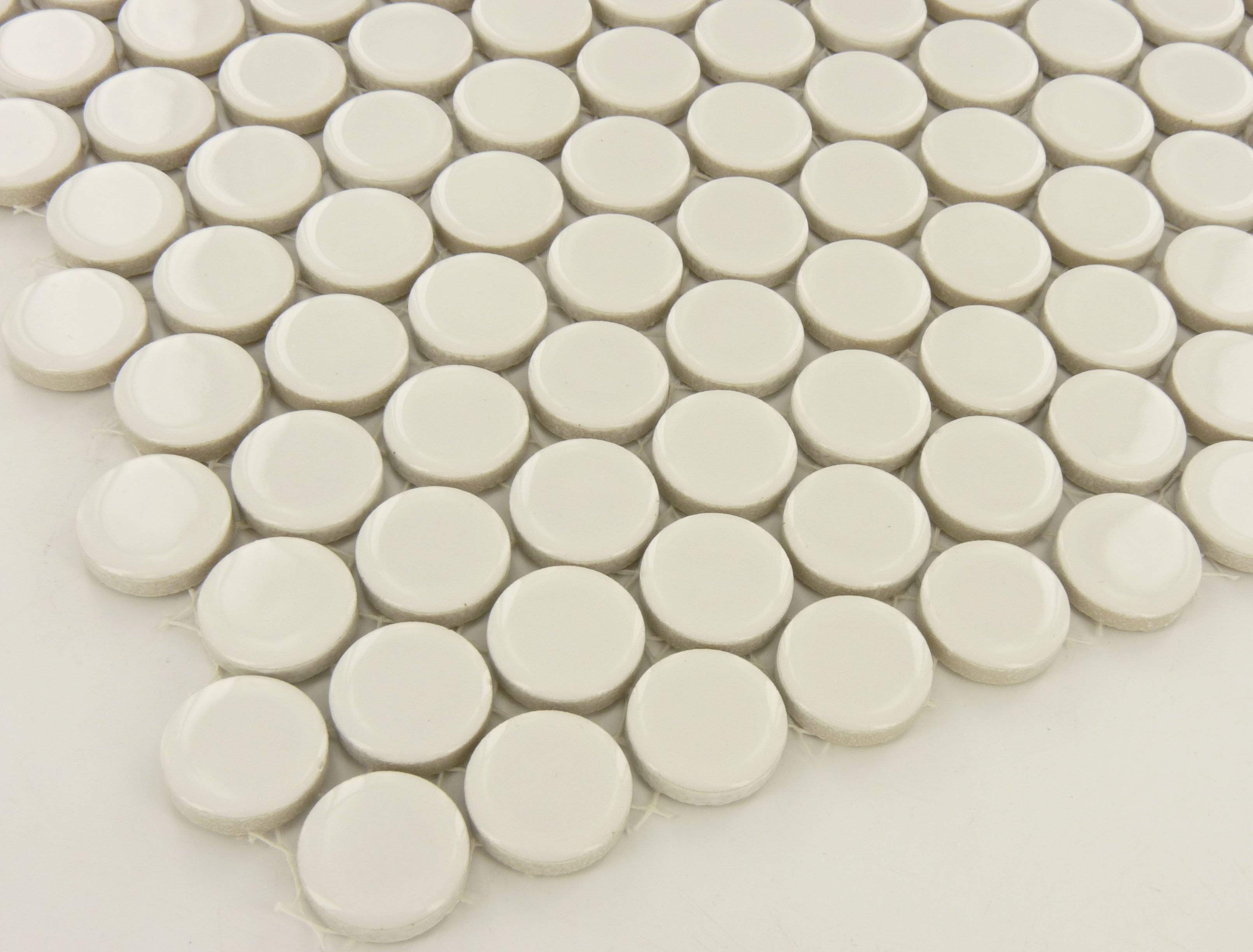 Cloud White Circles Porcelain Glossy Tile Regency