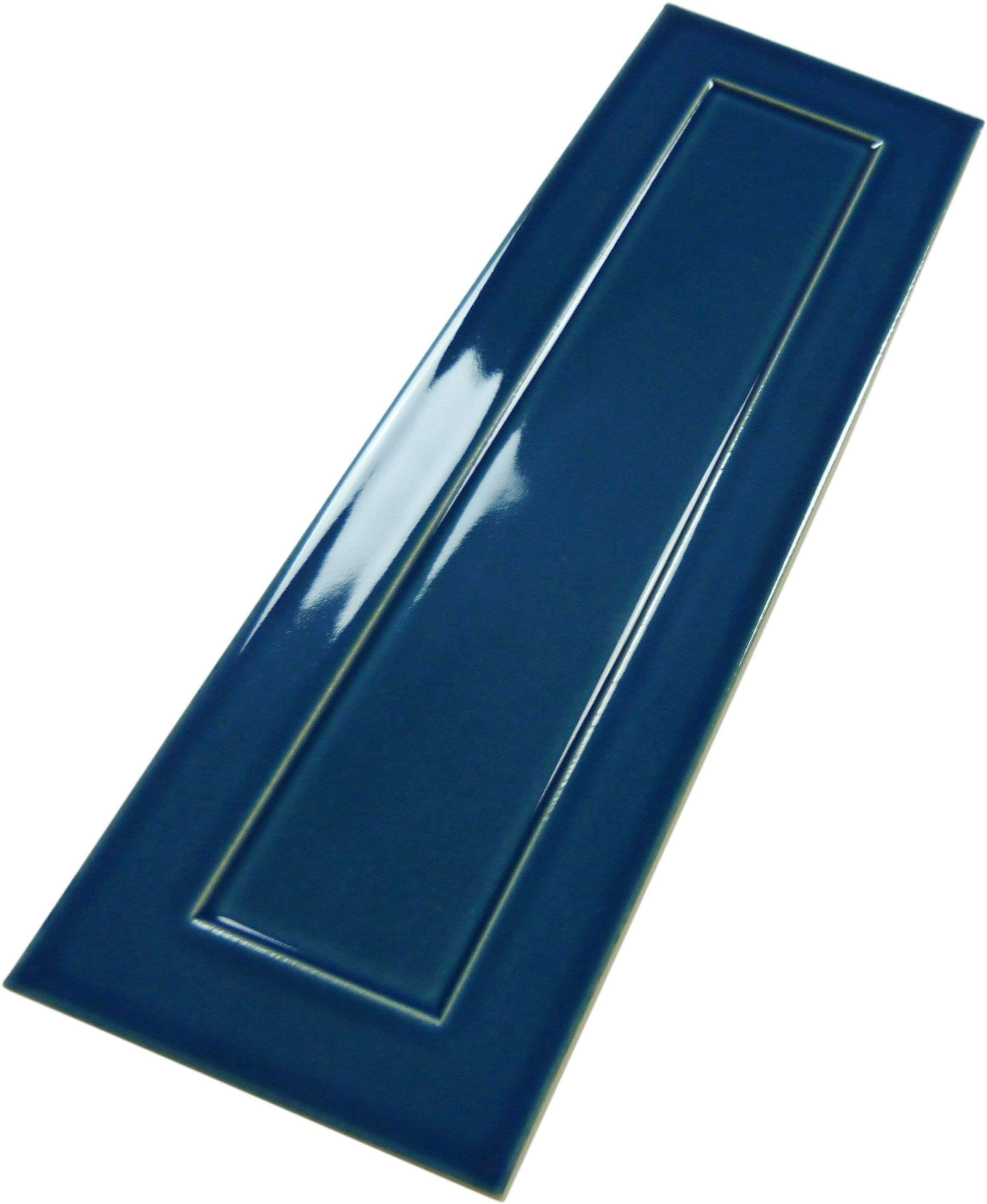 Sapphire Blue 4" x 12" Glossy Porcelain Subway Tile Regency