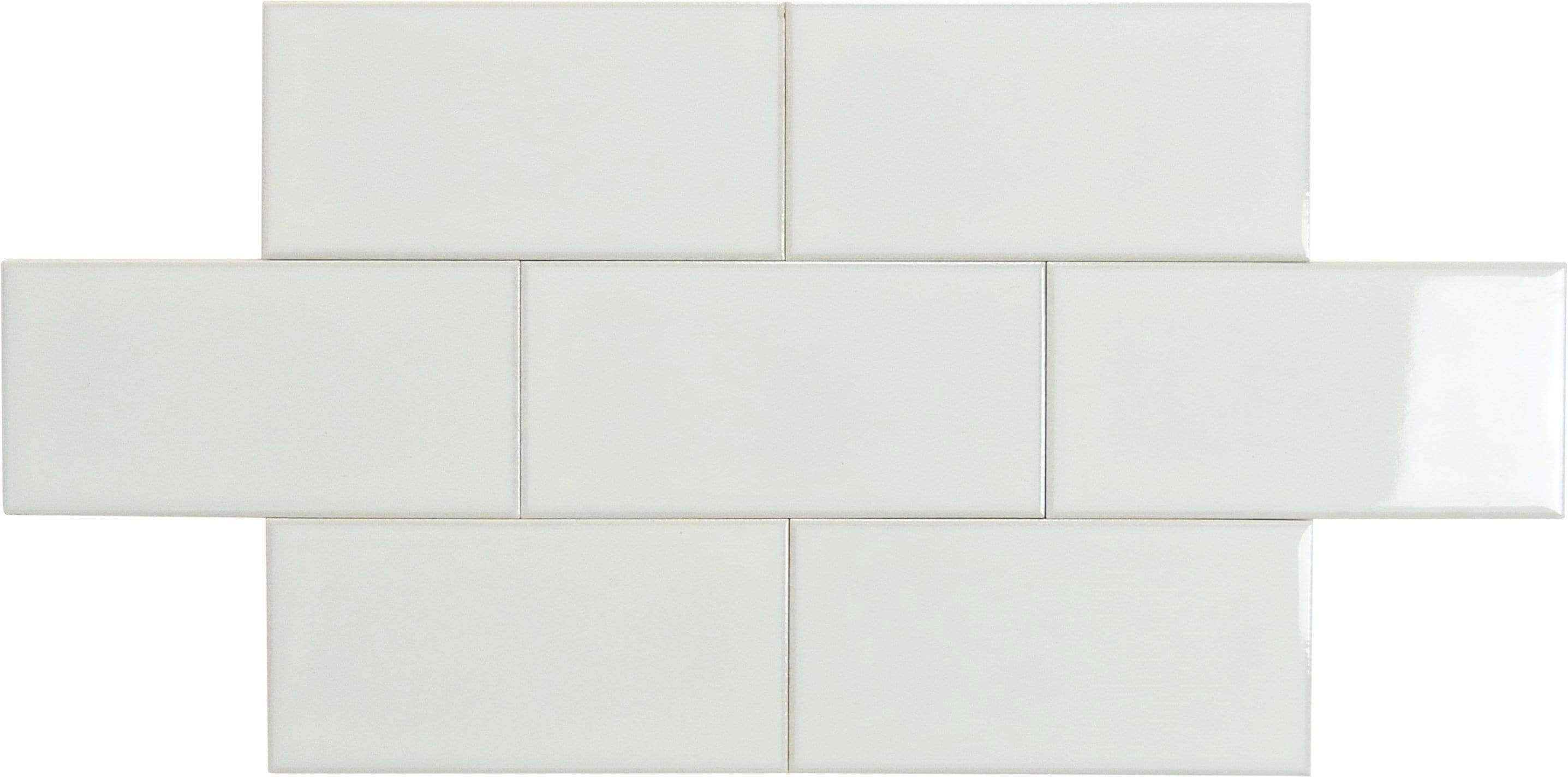 Silvery Moon 3" x 6" Glossy Porcelain Subway Tile Regency