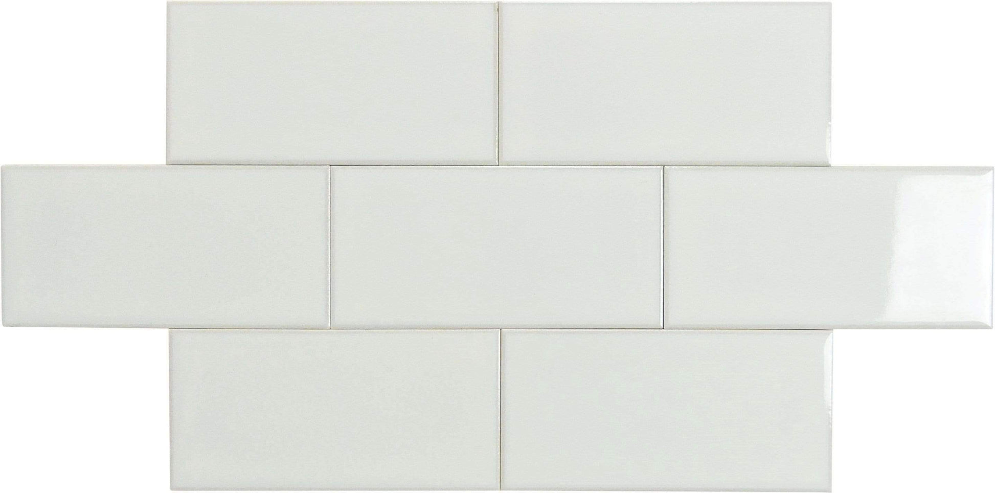 Silvery Moon 3" x 6" Glossy Porcelain Subway Tile Regency