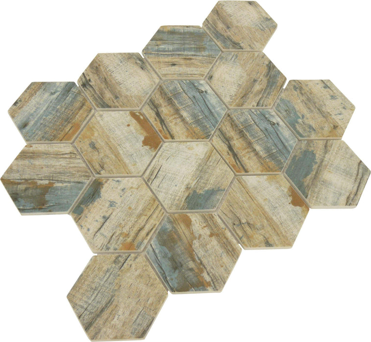 Bay Brown Hexagon Matte Glass Pool Tile Royal Tile & Stone