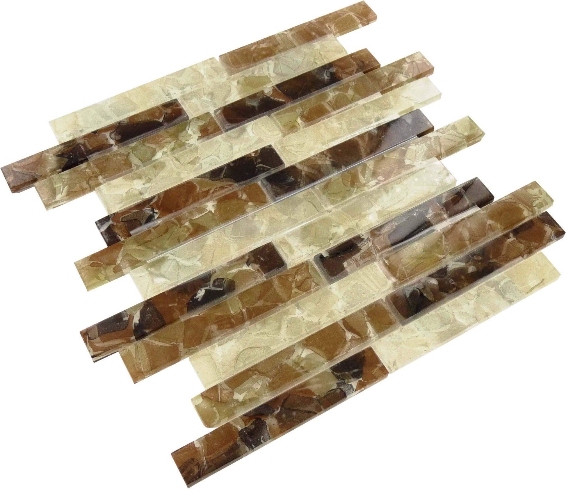 Brown Flake Uniform Brick Glass Pool Tile Royal Tile & Stone