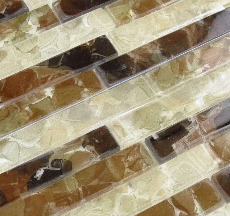 Brown Flake Uniform Brick Glass Pool Tile Royal Tile & Stone
