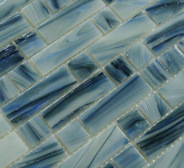 Biscay Random Brick Glossy Glass Pool Tile Royal Tile & Stone