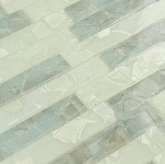 Mint Green Flake Uniform Brick Glass Pool Tile Royal Tile & Stone