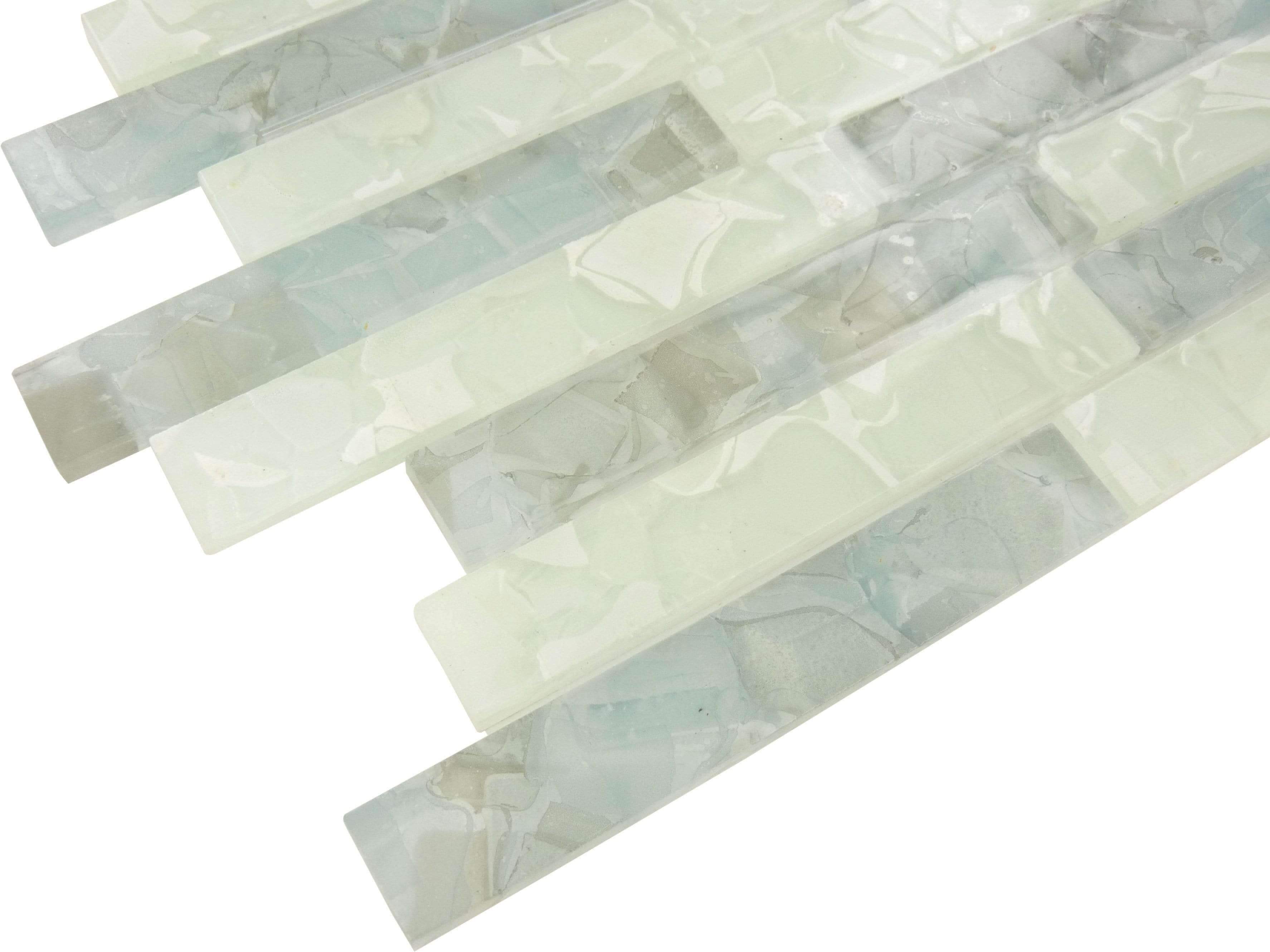 Mint Green Flake Uniform Brick Glass Pool Tile Royal Tile & Stone