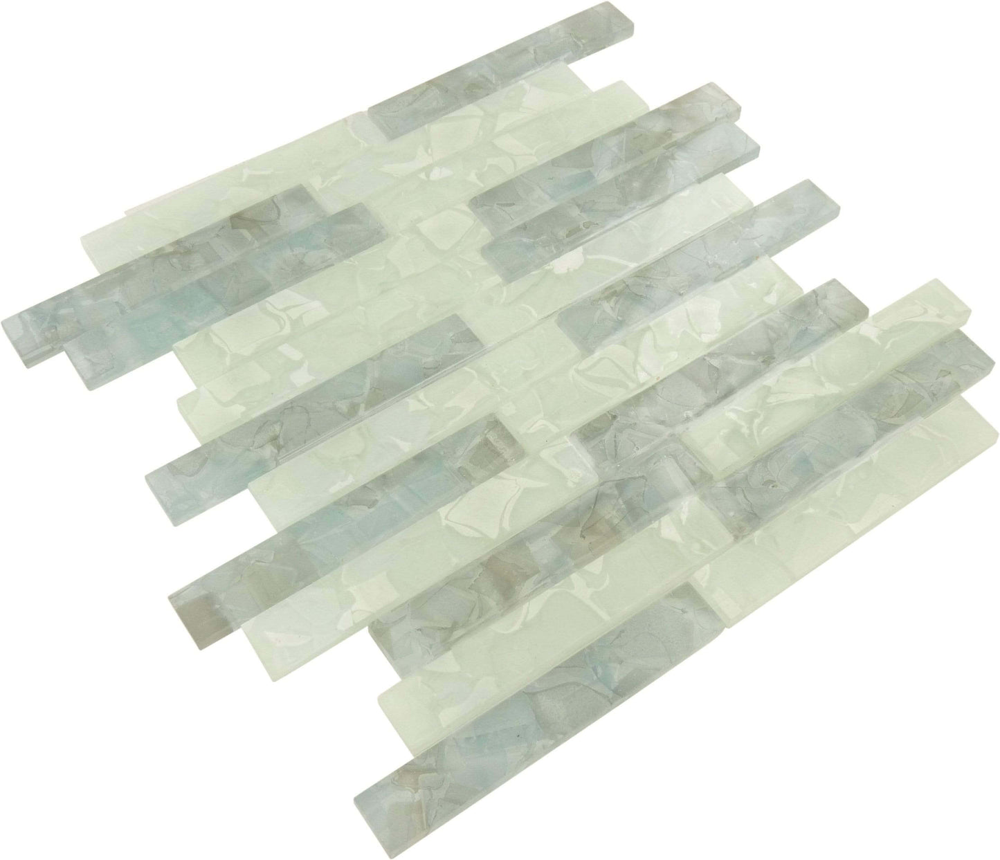 Mint Green Flake Uniform Brick Glass Pool Tile Royal Tile & Stone