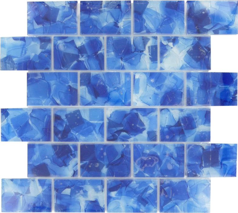 Iris Blue 2" x 3" Glossy Glass Subway Pool Tile Royal Tile & Stone