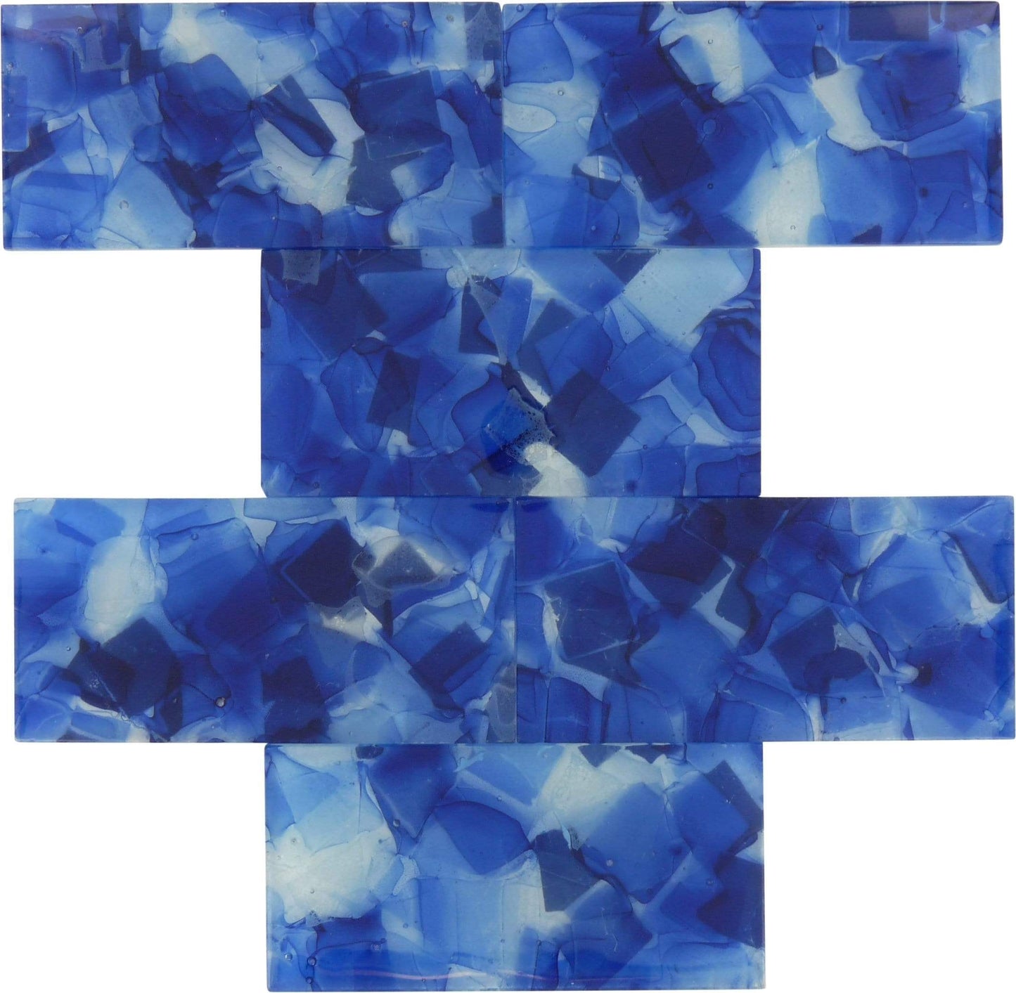 Iris Blue 3" x 6" Glossy Glass Subway Pool Tile Royal Tile & Stone