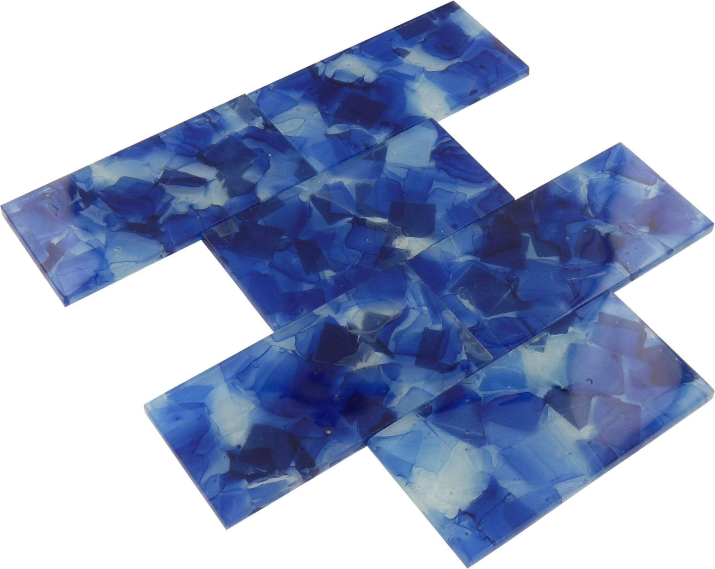 Iris Blue 3" x 6" Glossy Glass Subway Pool Tile Royal Tile & Stone