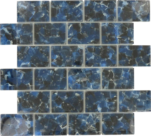 Oxford Blue 2" x 3" Glossy Glass Subway Pool Tile Royal Tile & Stone