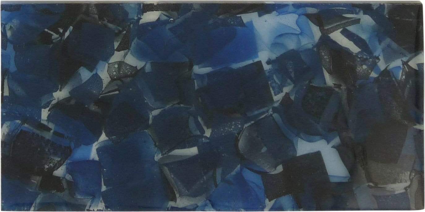 Oxford Blue 3" x 6" Glossy Glass Subway Pool Tile Royal Tile & Stone