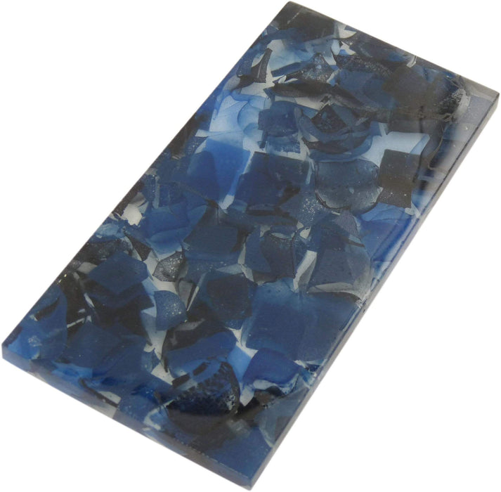 Oxford Blue 3" x 6" Glossy Glass Subway Pool Tile Royal Tile & Stone