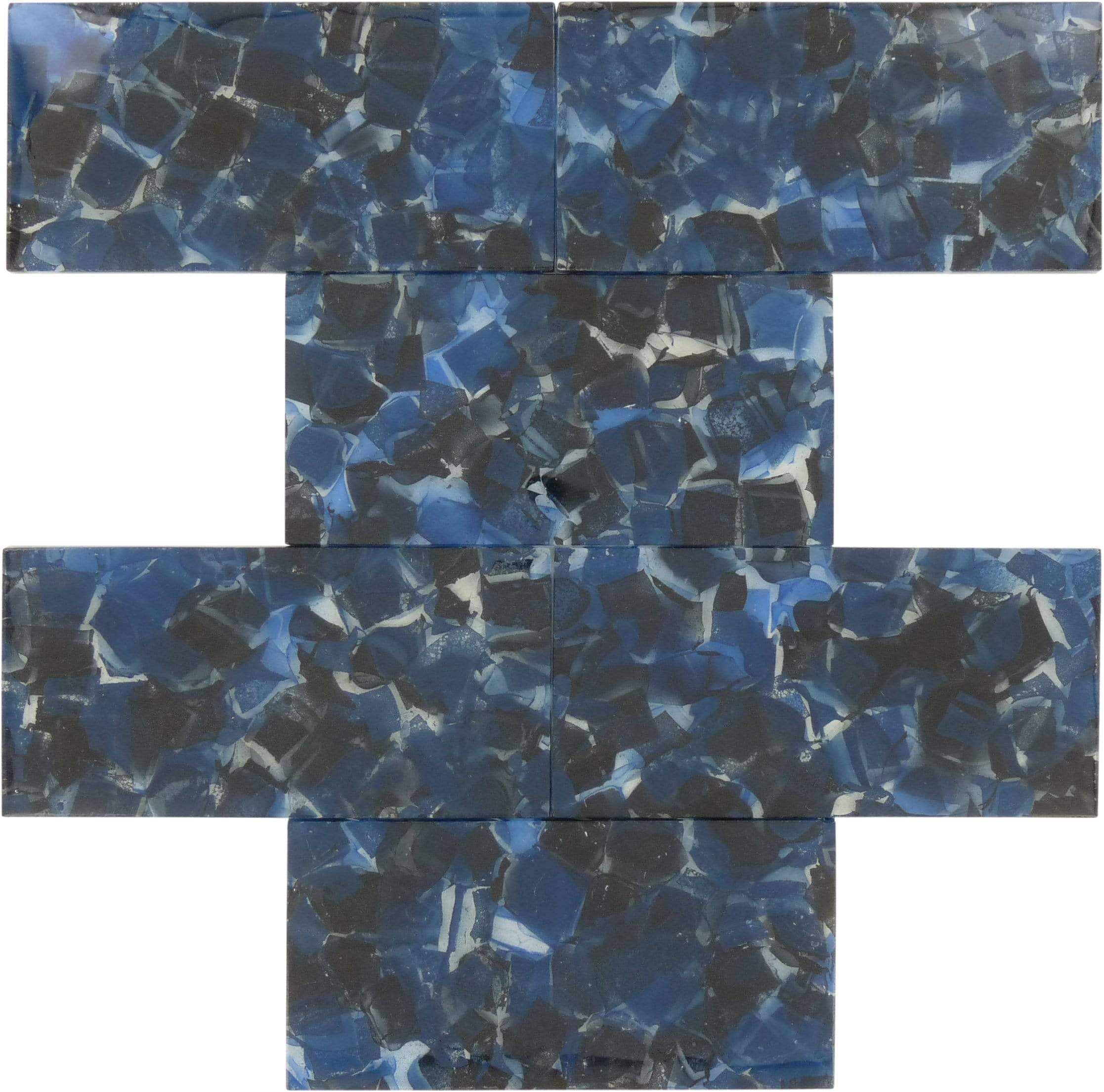 Oxford Blue 3" x 6" Glossy Glass Subway Pool Tile Royal Tile & Stone