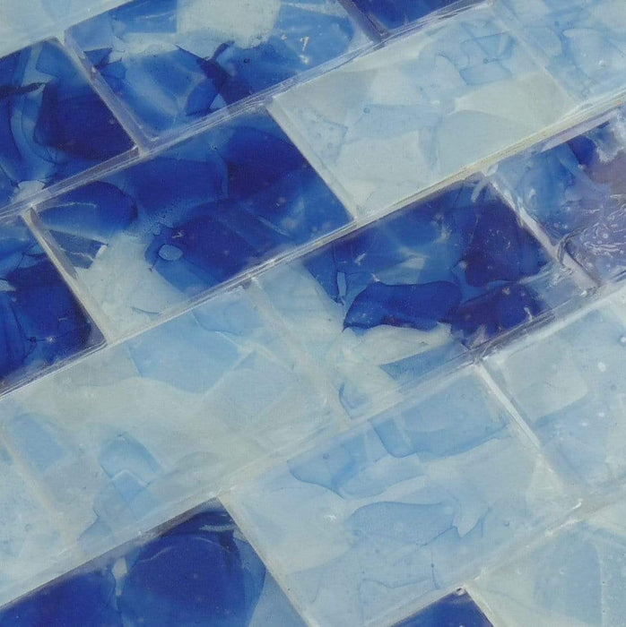 Pool Bend Blue 2" x 3" Glossy Glass Subway Pool Tile Royal Tile & Stone