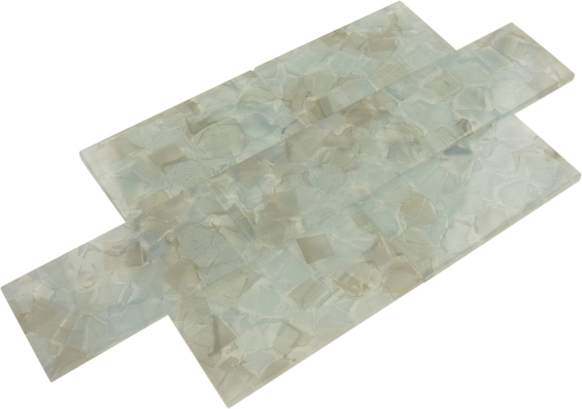 Hyacinth Grey 3" x 6" Glossy Glass Subway Pool Tile Royal Tile & Stone