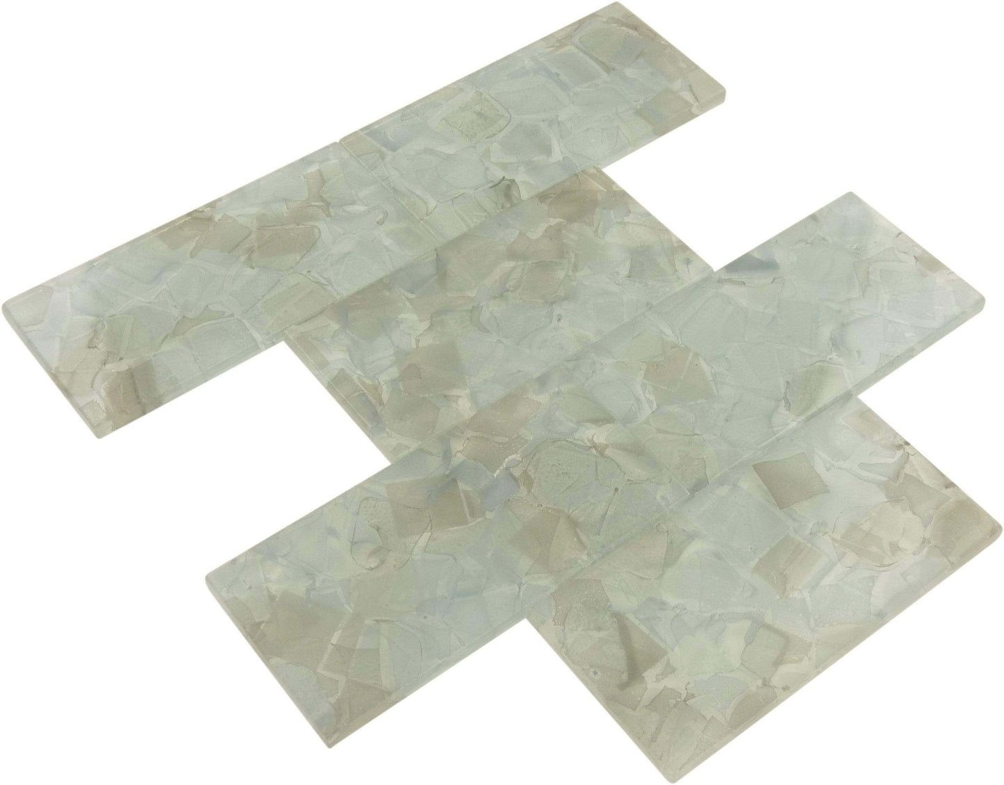 Hyacinth Grey 3" x 6" Glossy Glass Subway Pool Tile Royal Tile & Stone