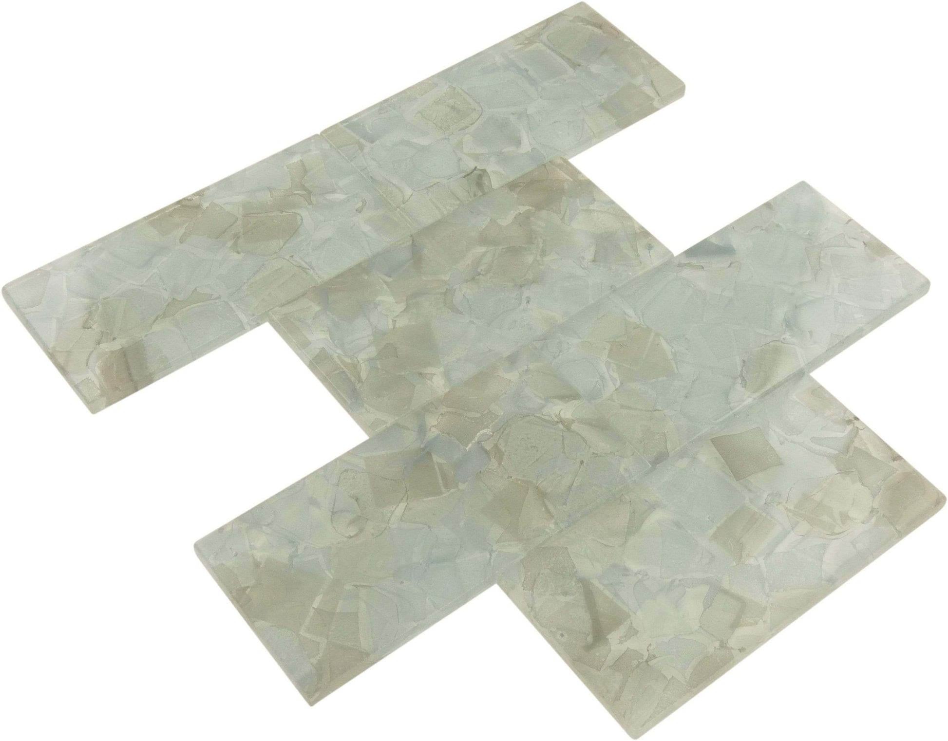 Hyacinth Grey 3" x 6" Glossy Glass Subway Pool Tile Royal Tile & Stone