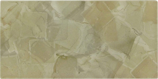 Anemone Beige 3" x 6" Glossy Glass Subway Pool Tile Royal Tile & Stone