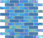 Bimini Blue 1" x 3" Glossy & Iridescent Glass Pool Tile Royal Tile & Stone