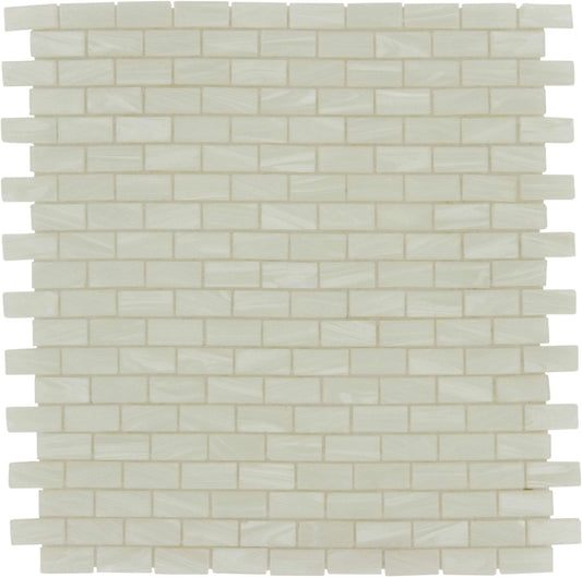 Pearl White 1/2" x 1" Glossy Glass Pool Tile Royal Tile & Stone