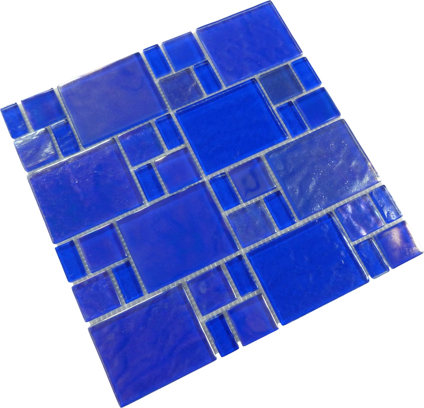 Piazza Cobalt Random Glossy & Iridescent Glass Tile Royal Tile & Stone