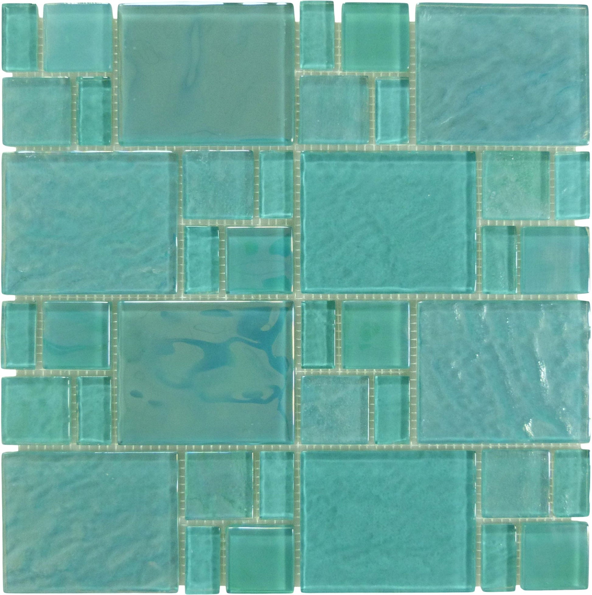 Piazza Green Random Glossy & Iridescent Glass Tile Royal Tile & Stone