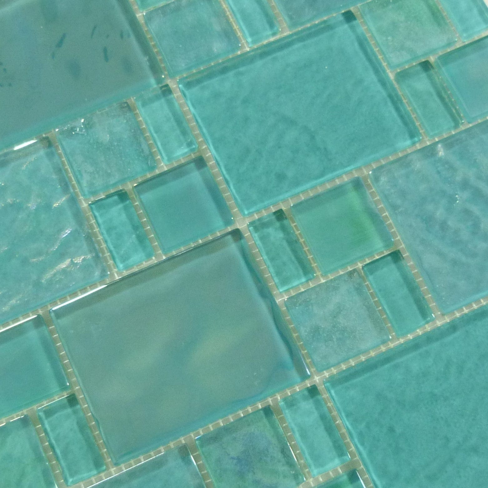 Piazza Green Random Glossy & Iridescent Glass Tile Royal Tile & Stone