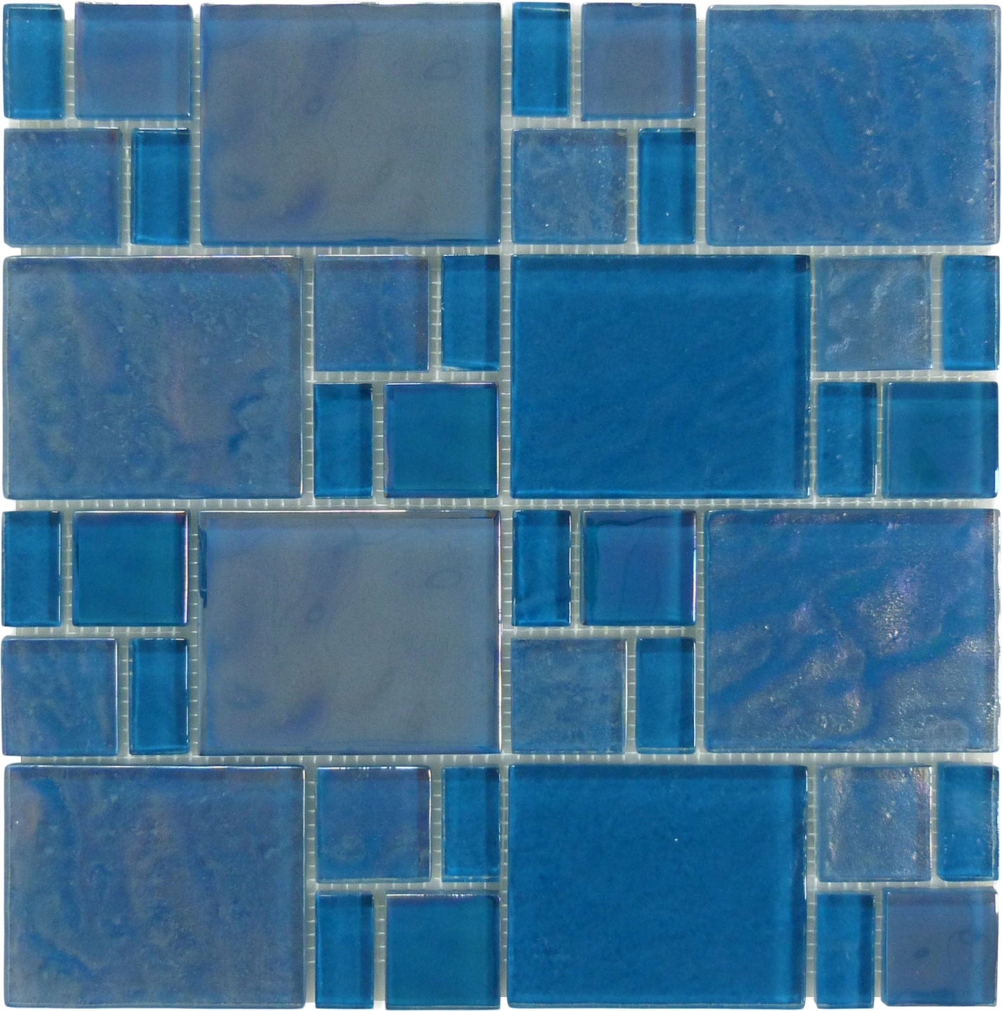 Piazza Turquoise Random Glossy & Iridescent Glass Tile Royal Tile & Stone