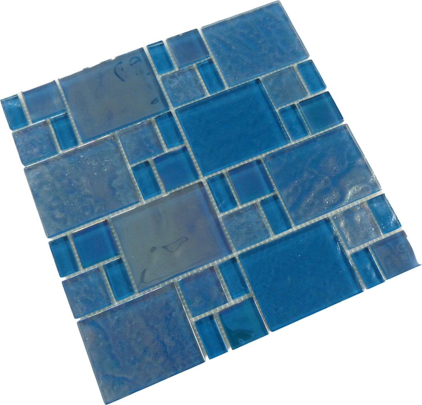 Piazza Turquoise Random Glossy & Iridescent Glass Tile Royal Tile & Stone